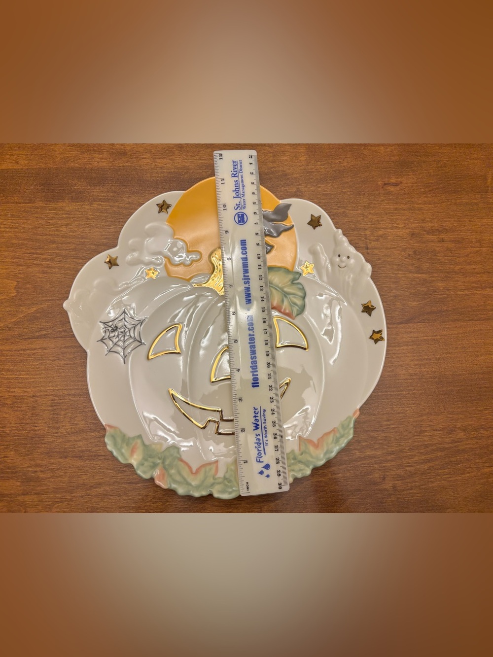 Lenox Occasions Halloween Jack ‘O Lantern 11” Low Candy Serving Dish - Unused - Picture 2 of 5